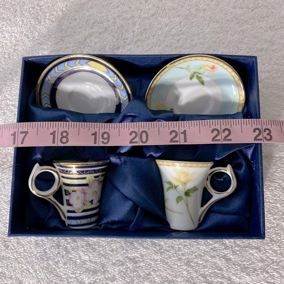 Vintage T. Limoges Casa Elite Miniature Porcelain Teacup & Saucer Sets x2 - Picture 2 of 12